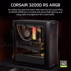 Corsair 3200D RS ARGB Mid-Tower PC Case - Smoke Midi Tower Black - Additional view 4