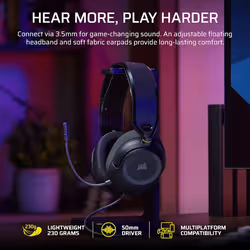 Corsair HS35 v3 Headset over-ear gaming wired Black - Additional view 2