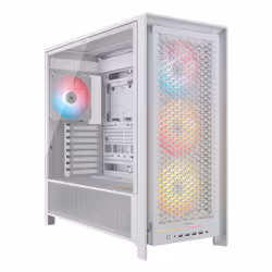 Corsair FRAME 5000D RS ARGB, Midi Tower, PC, White, ATX, EATX, micro ATX, Mini-ITX, Plastic, Steel, Tempered glass, Gaming