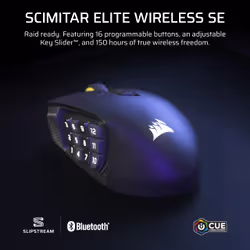 Corsair Scimitar Elite Wireless SE mouse Gaming Right-hand RF Wireless + Bluetooth Optical 33000 DPI - Additional view 3