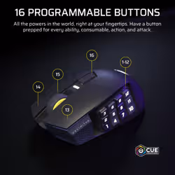 Corsair Scimitar Elite Wireless SE mouse Gaming Right-hand RF Wireless + Bluetooth Optical 33000 DPI - Additional view 4