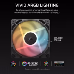 Corsair RS120-R ARGB Computer case Fan 12 cm Black 3 pc(s) - Additional view 7