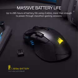 Corsair IRONCLAW WIRELESS SE mouse Gaming Right-hand RF Wireless + Bluetooth + USB Type-C Optical 26000 DPI - Additional view 8