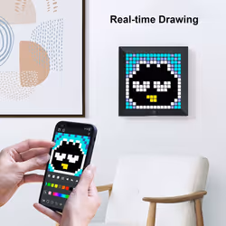 Divoom Pixoo Pixel Art Digital Photo Frame with 8.6 Inch Mood Light App Control, Desk/Wall Led Smart Clock, Decorative Lamp for Gaming Room Home Decor