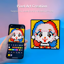 Divoom Pixoo-max Multi-Purposes Digital Photo Frame Bluetooth, 32 X 32 Programmable Pixel Art Led Display, Gaming Accessories, Neon Light for Room Dec