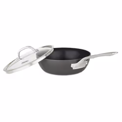 Viking Culinary Hard Anodized Nonstick 3-Ply Saucier Pan 3 Quart Includes Glass Lid Dishwasher Oven Safe Works on All Co ...
