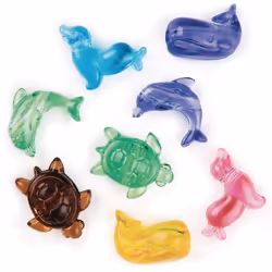 S&S Worldwide Sealife Bead Mix. Includes Whale  Turtle  Dolphin  & Seal. Large 25mm Size with 4mm Hole Makes Stringing Easy.  ...