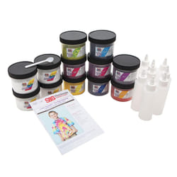S&S Worldwide Color Splash! Cold Water Tie Dye  8 Colors Dye Powder + Soda Ash  8oz Jars  Applicator Bottles  Measure Scoop  Just Add Water  For Group