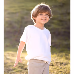 Burt's Bees Baby Baby Boys' T-Shirt  Short Sleeve V-Neck and Crewneck Tees  100% Organic Cotton  Cloud  24 Months