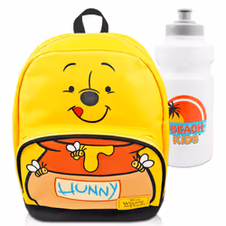 Winnie the Pooh Mini Backpack Set - 10 Canvas Winnie the Pooh Backpack with Front Pocket Plus Bottle | Winnie the Pooh Backp ...