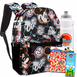 Mickey Mouse Backpack for Kids - Bundle with 16"" Mickey Backpack Water Bottle Stickers More | Mickey Mouse Backpack for B ...