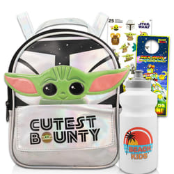 Baby Yoda Backpack for Girls  Kids - Bundle with 12"""" Baby Yoda Backpack Purse  Water Bottle  Stickers  and More | Star Wars Mini Backpack f