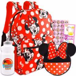 Disney Minnie Mouse Large Travel Backpack & Lunch Bag For Girls Set - Bundle with Polka Dot Minnie Travel Backpack  Minnie Lu ...