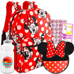 Disney Minnie Mouse Large Travel Backpack & Lunch Bag For Girls Set - Bundle with Polka Dot Minnie Travel Backpack  Minnie Lunch Bag & More