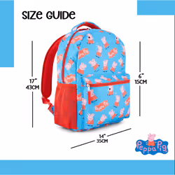 Peppa Pig Allover Print Backpack - Adventure with Peppa and George in Every Step  A Playful and Colorful Kids School Bag