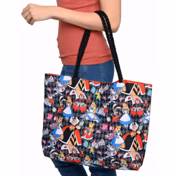 Disney Tote Alice in Wonderland Queen Hearts Cheshire Cat Mad Hatter P