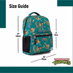 Teenage Mutant Ninja Turtles Backpack - Leonardo  Donatello  Michelangelo and Raphael - Officially Licensed TMNT School Bookbag (Green)