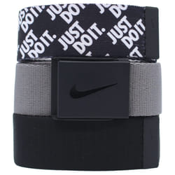Nike Golf Men's 3-in-1 Web One-Size-Fits-Most Belts  Black/Gray/Just Do It