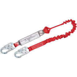 3M Protecta PRO Pack 1341101 6-Foot  Elastic Shock Absorbing Lanyard  Snap Hooks At Each End  310-Pound Capacity  Red/Gray