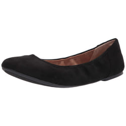 Amazon Essentials Women's Belice Ballet Flat  Black Microsuede  7 Wide
