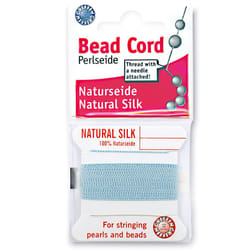 Griffin Silk Bead Cord Perlseide - Turquoise Color - Size 6 (0.70mm) - 2 Meters per Card - Stainless Steel Needle Attached - for Knotting Pearls  Gems