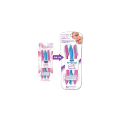 Schick Hydro Silk Touch-Up Multipurpose Exfoliating Dermaplaning Tool, Eyebrow Razor, and Facial Razor with Precision Cover, 3 Count (Packaging May Va
