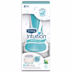 Schick Intuition Sensitive Care Razor for Women with 2 Moisturizing Razor Blade Refills with Natural Aloe