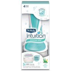 Schick Intuition Sensitive Care Razor for Women  with 2 Moisturizing Razor Blade Refills with Natural Aloe