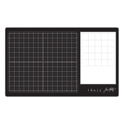 Tim Holtz Glass Cutting Mat - Large Work Surface with 12x14 Measuring Grid and Palette for Paint  Ink  and Mixed Media - Art and Craft Supplies