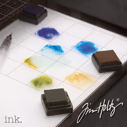 Tim Holtz Glass Cutting Mat - Large Work Surface with 12x14 Measuring Grid and Palette for Paint  Ink  and Mixed Media - Art and Craft Supplies
