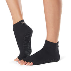 ToeSox Half Toe Ankle Grip Female Footie socks Black 1 pair(s)