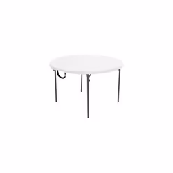 280064 4 ft (1.22 m) Round Light Commercial Fold-In-Half Table (white granite)