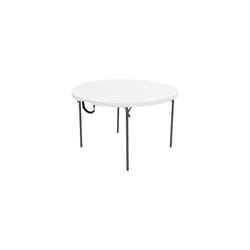 280064 4 ft (1.22 m) Round Light Commercial Fold-In-Half Table (white granite)