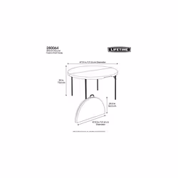 280064 4 ft (1.22 m) Round Light Commercial Fold-In-Half Table (white granite) - Additional view 6