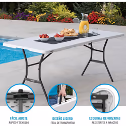 Lifetime 80471 Essential Fold-in durable Half Table, White Granite 6 feet/1.83 m - Additional view 5