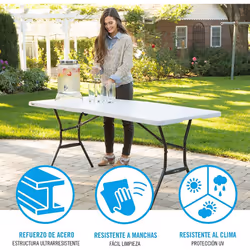 Lifetime 80471 Essential Fold-in durable Half Table, White Granite 6 feet/1.83 m - Additional view 6