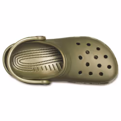 ) Crocs Classic Croslite Rubber Army Green Clogs - Green, 5 (Adults'