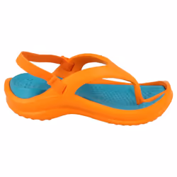 ) Childrens Unisex Crocs Toe Post Sandals Athens Strap - UK 10-11 Child, Orange/Turquoise (Orange