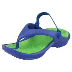 ) Childrens Unisex Crocs Toe Post Sandals Athens Strap - UK 8-9 Child, Sea Blue/Lime (Blue