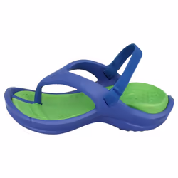 ) Childrens Unisex Crocs Toe Post Sandals Athens Strap - UK 8-9 Child, Sea Blue/Lime (Blue