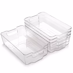 BINO | Stackable Storage Bins  X-Large - 4 Pack | The Stacker Collection | Clear Plastic Storage Bins | Organization and Stor ...