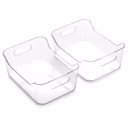 BINO | Plastic Storage Bins  X-Small - 2 Pack  Clear | THE SOHO COLLECTION | Pantry Organizers and Storage Containers Fridge  ...
