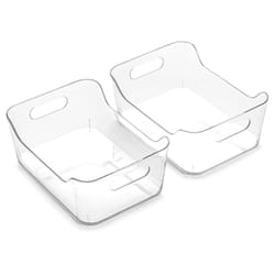 BINO | Plastic Storage Bins  X-Small - 2 Pack  Clear | THE SOHO COLLECTION | Pantry Organizers and Storage Containers Fridge Organizer Bins Kitchen Ca