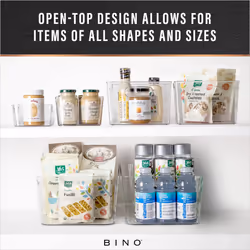 BINO | Plastic Storage Bins  X-Small - 2 Pack  Clear | THE SOHO COLLECTION | Pantry Organizers and Storage Containers Fridge Organizer Bins Kitchen Ca