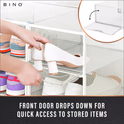 BINO 12-Pack Plastic Stackable Shoe Box Set - Clear | Foldable Shoe Storage Container | Sneaker Bins | Shoe Rack Box | Transparent | Portabl