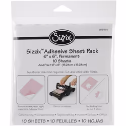 Sizzix Adhesive Sheets 6"X6" 10/Pkg-