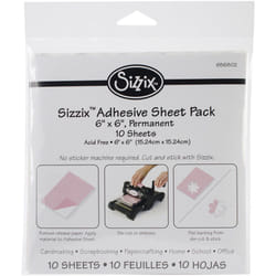 Sizzix Adhesive Sheets 6"X6" 10/Pkg-