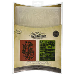 Sizzix Texture Fades Embossing Folders 2PK - Merry Christmas & Vintage Holiday Set by Tim Holtz