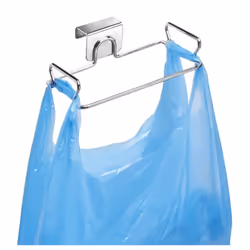 Over-The-Cabinet Plastic Bag Storage and Grocery Bag Holder, Kitchen Storage - Chrome