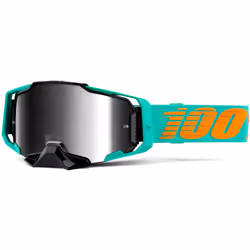 100% Armega Mirror Clark Motocross Goggles, silver for Men
